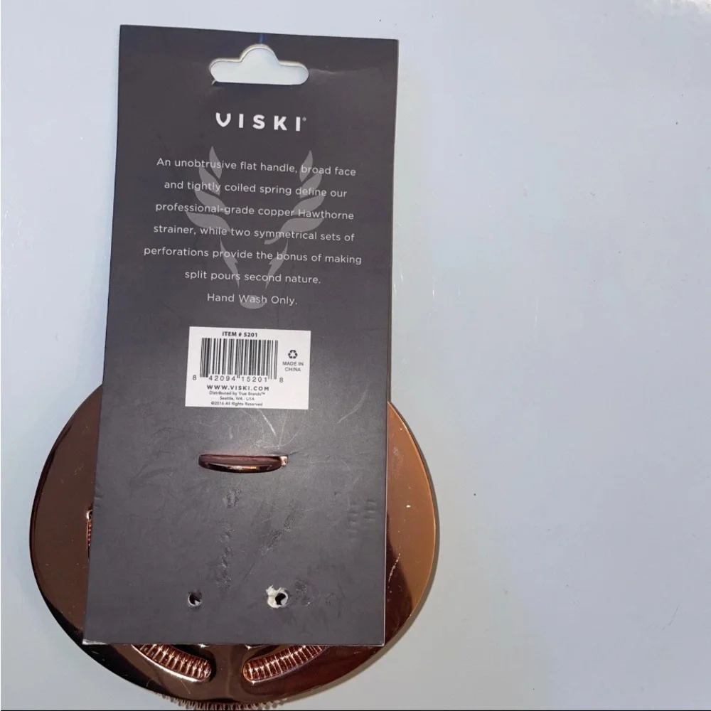 Viski‎ Copper Hawthorne and Bartending Strainer - Copper Bar Cocktail...